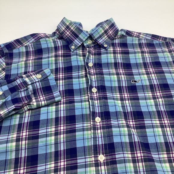 Vineyard Vines Long Sleeve‎ Button Up Lightweight Flannel Whale Shirt Size Small - Picture 1 of 6